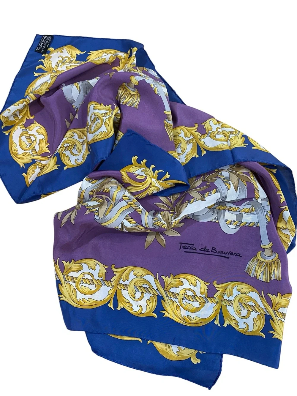 Vintage Tessa de Baviera Silk Scarf